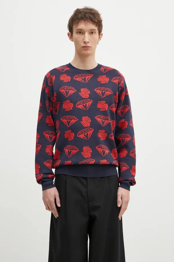 Billionaire Boys Club Pulover s dodatkom vune Billionaire Boys Club Diamonds & Dollars Knitted Jumper