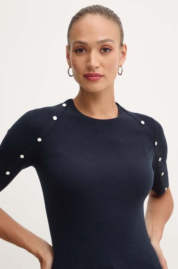 Boss Pulover s dodatkom vune BOSS za žene, boja: tamno plava, lagani