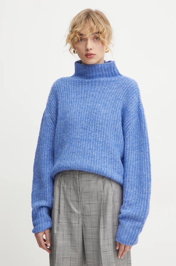 Bruuns Bazaar Pulover s dodatkom vune Bruuns Bazaar za žene, boja: ljubičasta, topli, s dolčevitom, BBW4316