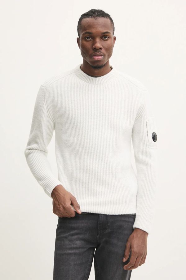 C.P. Company Pulover s dodatkom vune C.P. Company za muškarce, boja: bijela, 17CMKN212A006170A