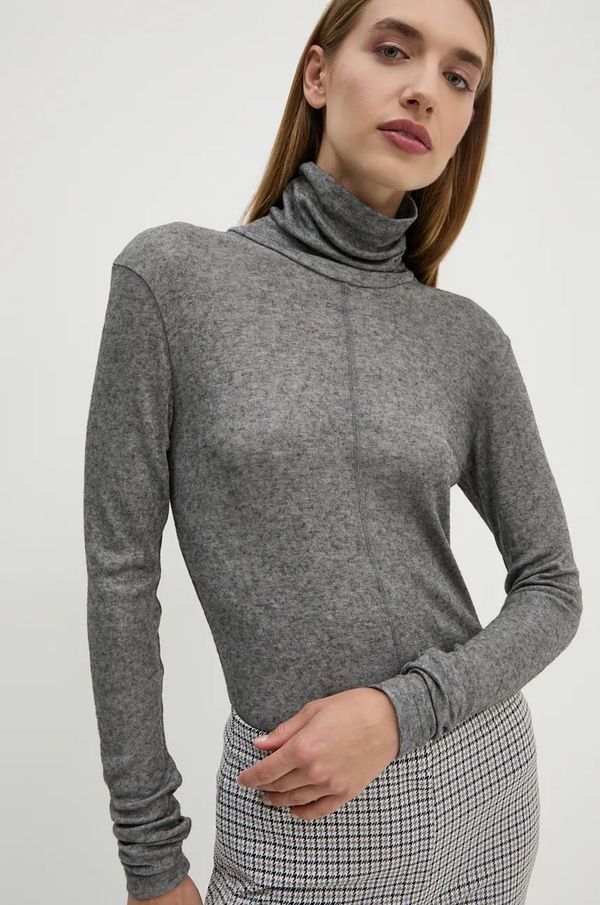 Day Birger et Mikkelsen Pulover s dodatkom vune Day Birger et Mikkelsen Eve - Soft Wool za žene, boja: siva, lagani, s dolčevitom, DAY65243433