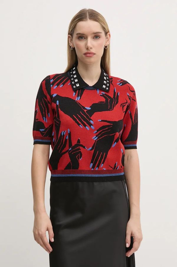 DIANE VON FURSTENBERG Pulover s dodatkom vune DIANE VON FURSTENBERG za žene, boja: crvena, DVFWS3S002