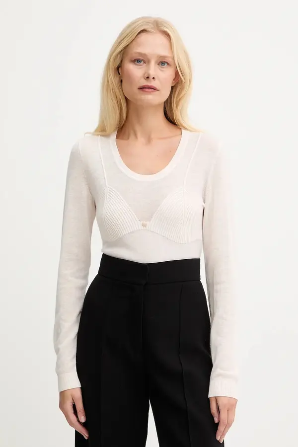 Elisabetta Franchi Pulover s dodatkom vune Elisabetta Franchi