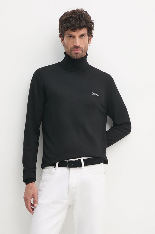 Guess Pulover s dodatkom vune Guess EBENEZER za muškarce, boja: crna, lagani, s dolčevitom, M4BR05.Z3H82