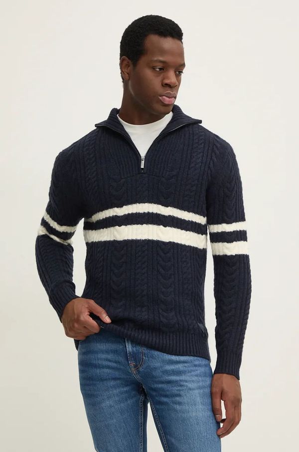 Guess Pulover s dodatkom vune Guess ELRIC za muškarce, boja: tamno plava, M4BR12.Z3HA2