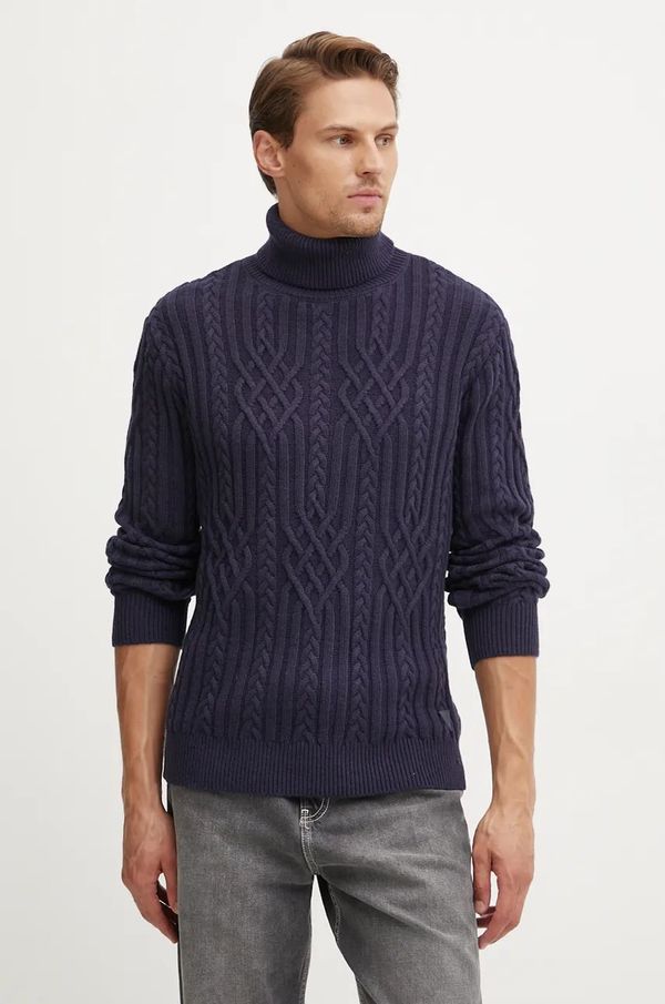 Guess Pulover s dodatkom vune Guess EVANDER za muškarce, boja: tamno plava, s dolčevitom, M4BR18.Z3HD1