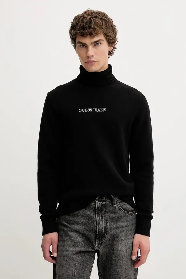 Guess Jeans Pulover s dodatkom vune Guess Jeans