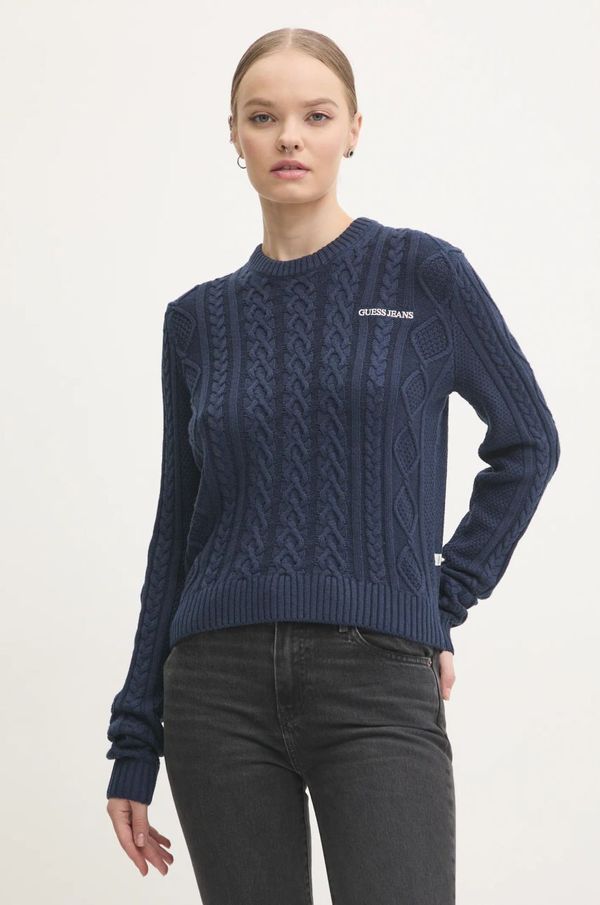 Guess Jeans Pulover s dodatkom vune Guess Jeans za žene, boja: tamno plava, W4BR13 Z3HN2