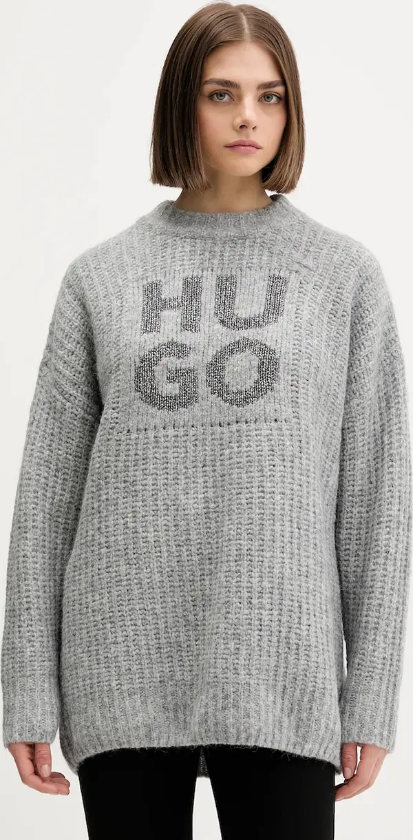 HUGO Pulover s dodatkom vune HUGO  Sloguis