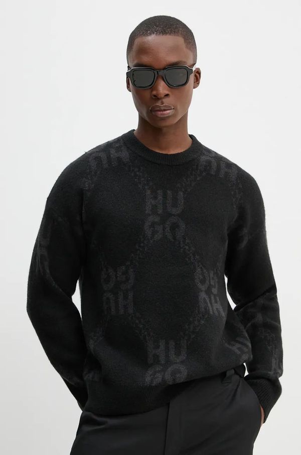 Hugo Pulover s dodatkom vune HUGO za muškarce, boja: crna, 50524564