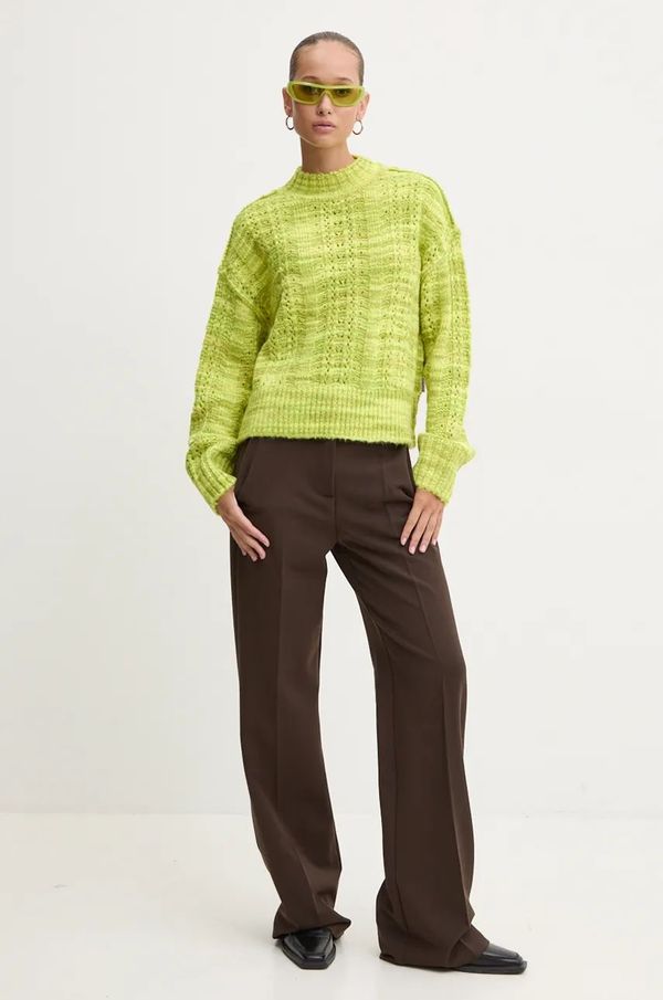 Hugo Pulover s dodatkom vune HUGO za žene, boja: žuta, topli, s poludolčevitom, 50523160