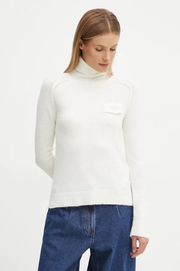 Liu Jo Pulover s dodatkom vune Liu Jo za žene, boja: bež, lagani, s dolčevitom, WF4363 MA49P