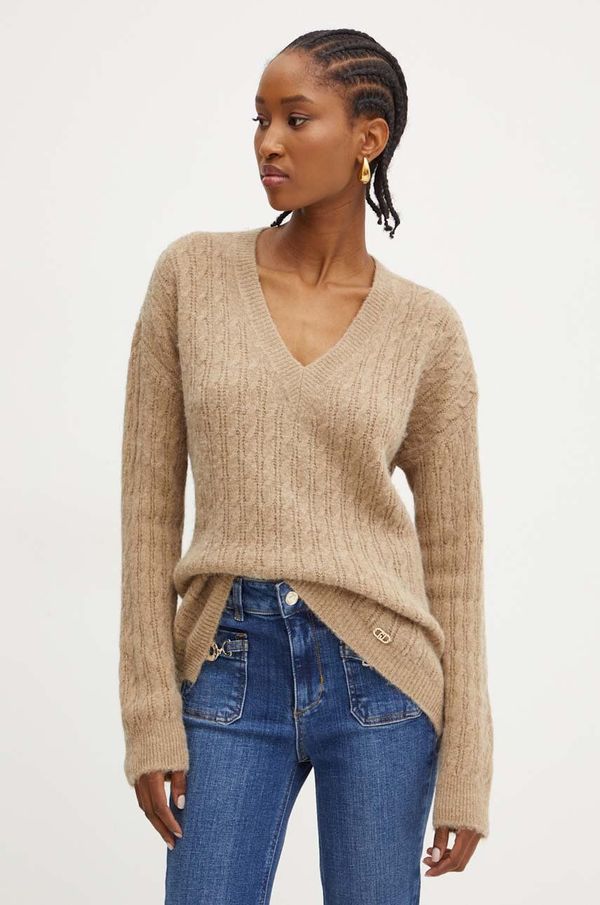 Liu Jo Pulover s dodatkom vune Liu Jo za žene, boja: bež, WF4421 MA43P