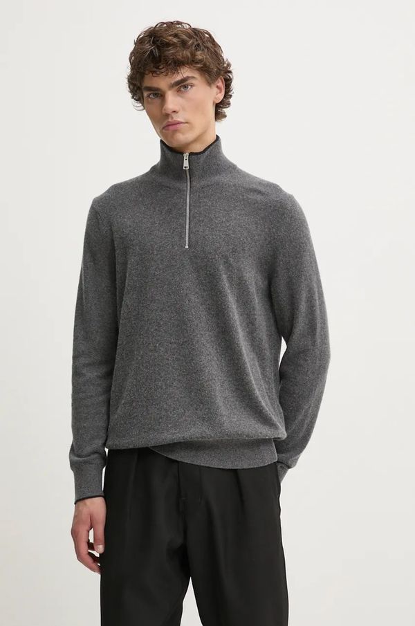 Marc O'Polo Pulover s dodatkom vune Marc O'Polo za muškarce, boja: siva, lagani, s poludolčevitom, 429514460314