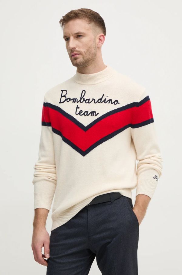 MC2 Saint Barth Pulover s dodatkom vune MC2 Saint Barth za muškarce, boja: bež, s poludolčevitom