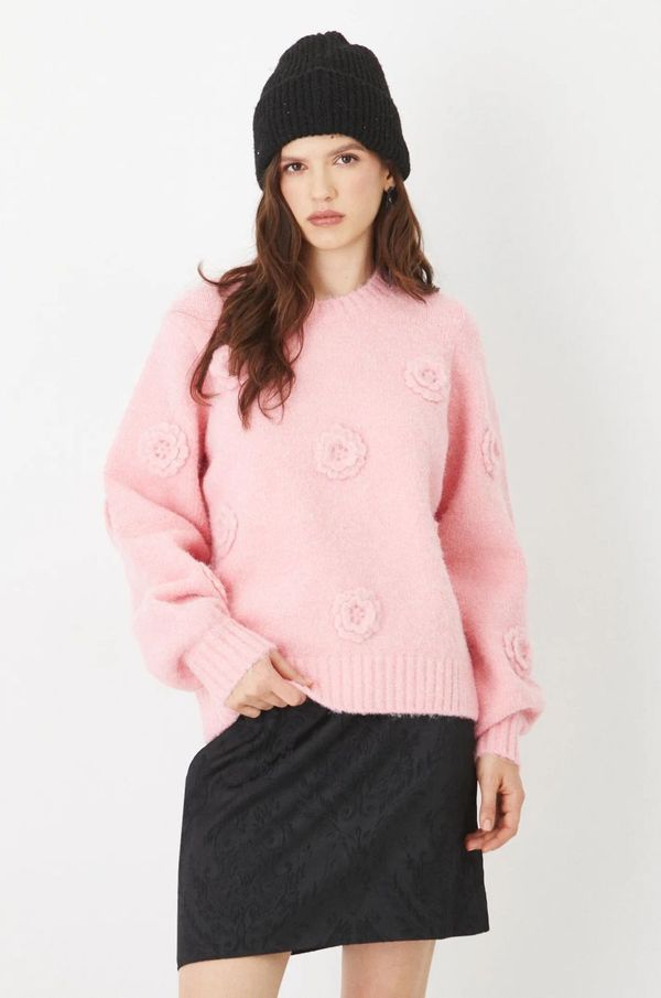 Medicine Pulover s dodatkom vune Medicine za žene, boja: ružičasta, topli