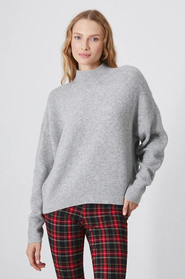 Medicine Pulover s dodatkom vune Medicine za žene, boja: siva, topli