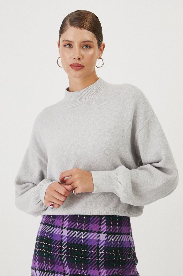 Medicine Pulover s dodatkom vune Medicine za žene, boja: siva, topli, s poludolčevitom