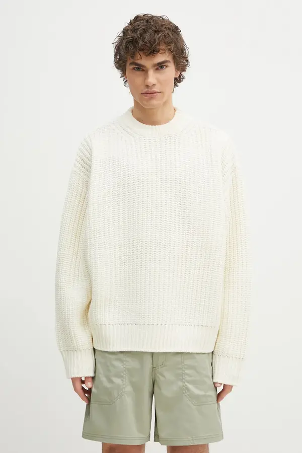 MKI MIYUKI ZOKU Pulover s dodatkom vune MKI MIYUKI ZOKU Chunky Rib Knit Crewneck
