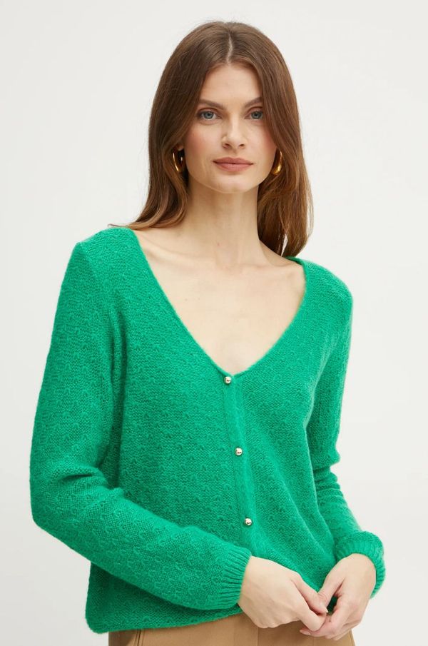 Morgan Pulover s dodatkom vune Morgan MACARO za žene, boja: zelena, MACARO