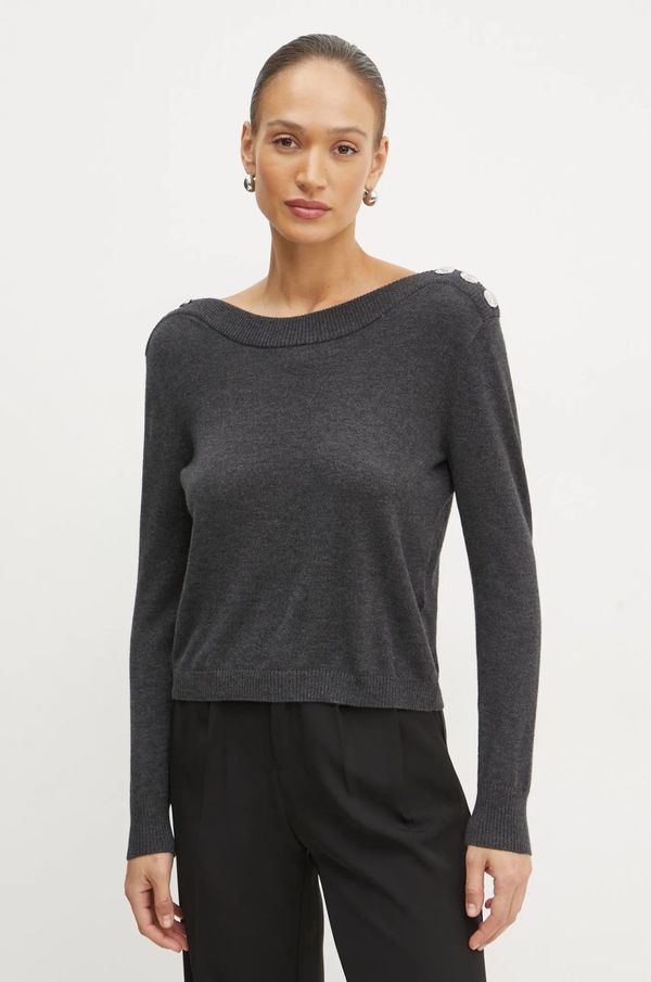 Morgan Pulover s dodatkom vune Morgan MCHOU za žene, boja: siva, lagani, MCHOU