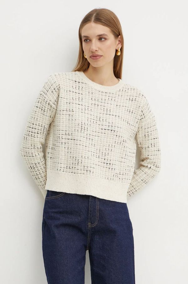 Morgan Pulover s dodatkom vune Morgan MILLOT za žene, boja: bež, topli, MILLOT