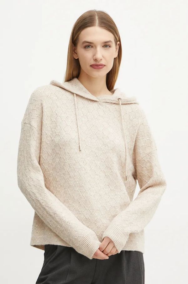 Morgan Pulover s dodatkom vune Morgan MJAZZ za žene, boja: bež, lagani, MJAZZ