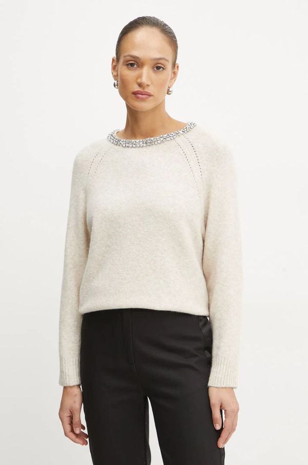 Morgan Pulover s dodatkom vune Morgan MPERLE za žene, boja: bež, MPERLE