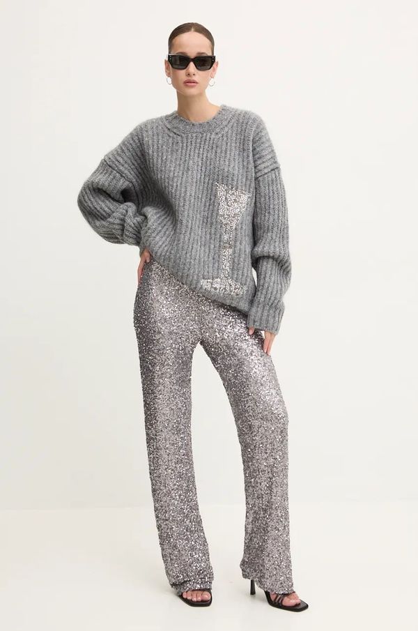 MSGM Pulover s dodatkom vune MSGM za žene, boja: siva, topli, 3742MDM207A.247984