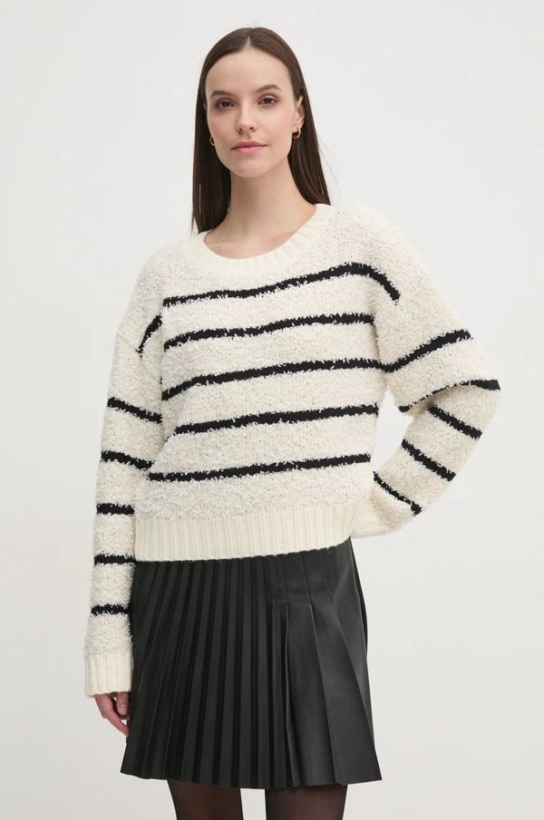 OUI Pulover s dodatkom vune OUI za žene, boja: bež, topli, 90615