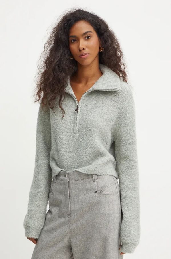 Patrizia Pepe Pulover s dodatkom vune Patrizia Pepe za žene, boja: tirkizna, s dolčevitom, 2K0298 K222