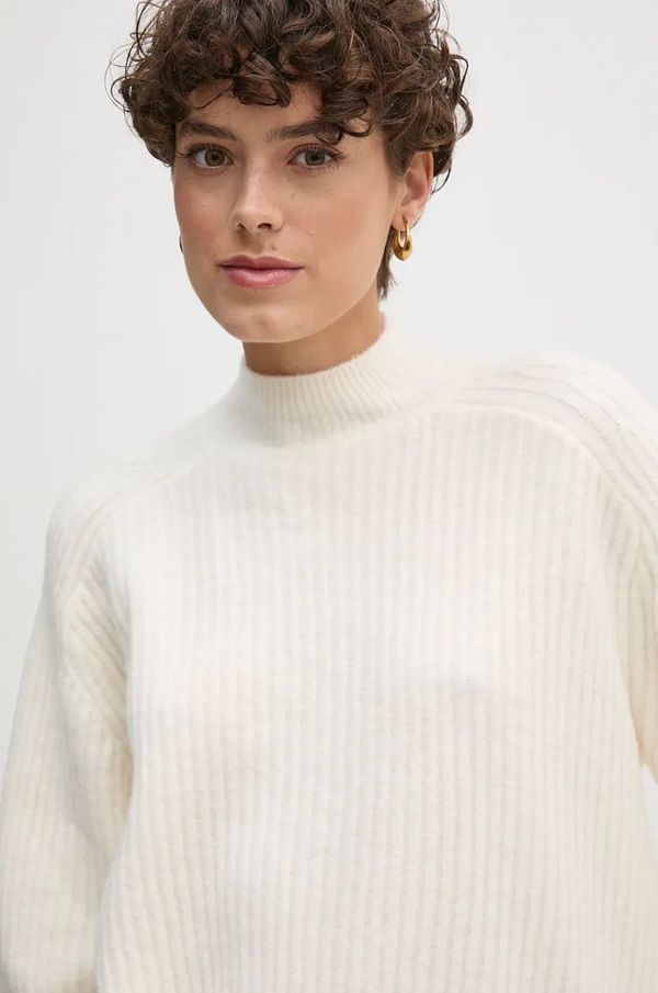 Pepe Jeans Pulover s dodatkom vune Pepe Jeans IRMA PERKINS za žene, boja: bež, s poludolčevitom, PL702191