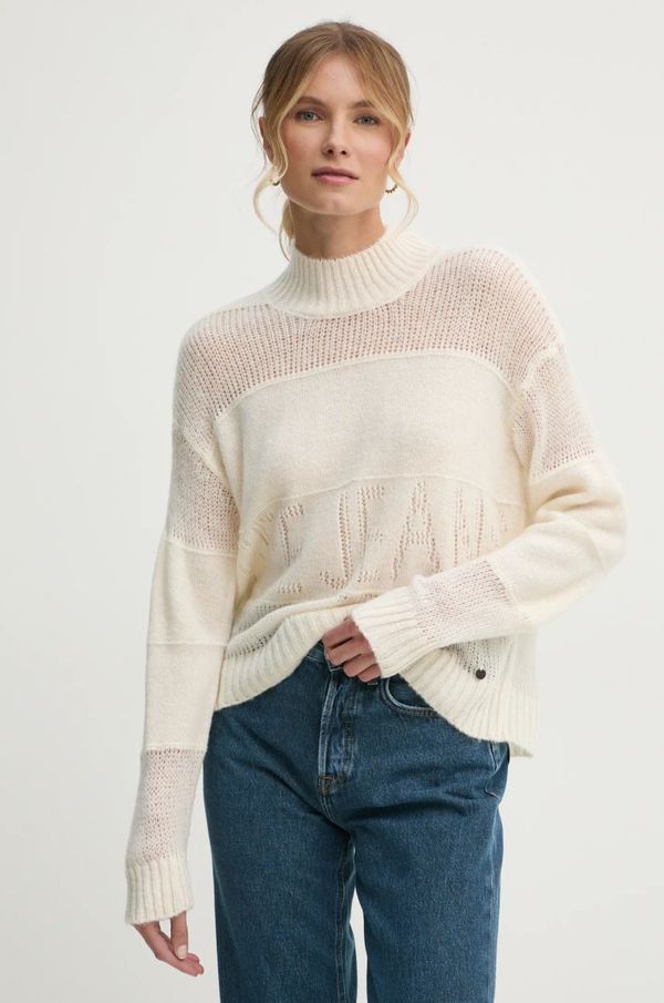 Pepe Jeans Pulover s dodatkom vune Pepe Jeans NAOMI za žene, boja: bež, s poludolčevitom, PL702243