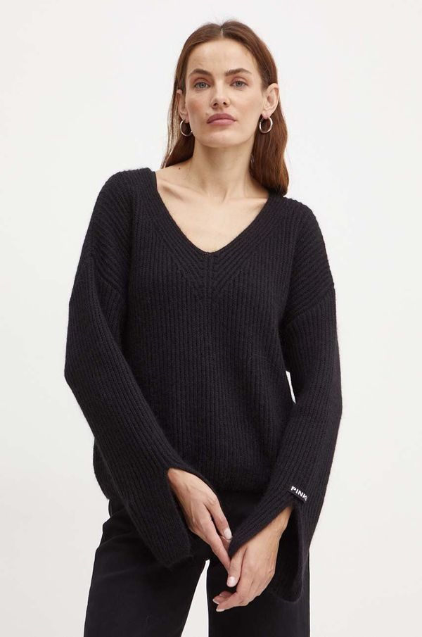 Pinko Pulover s dodatkom vune Pinko za žene, boja: crna, topli, 104492 A282