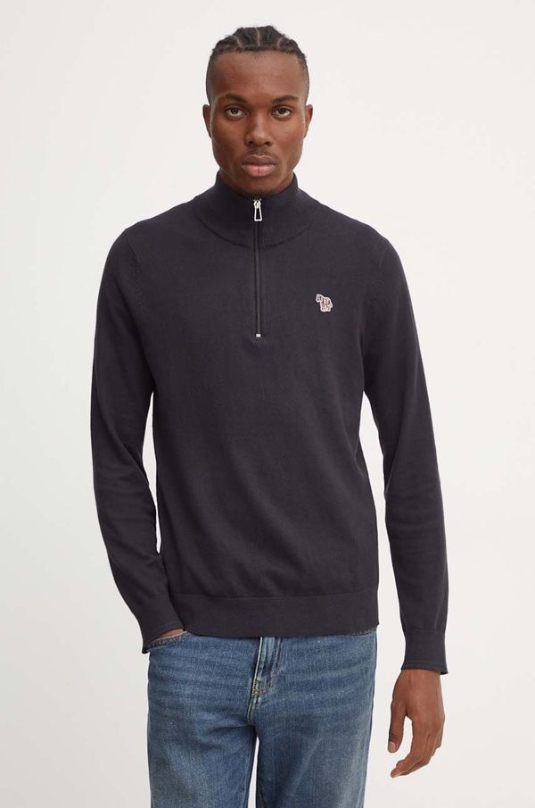 PS Paul Smith Pulover s dodatkom vune PS Paul Smith za muškarce, boja: crna, s poludolčevitom, M2R.531XZ.N22226