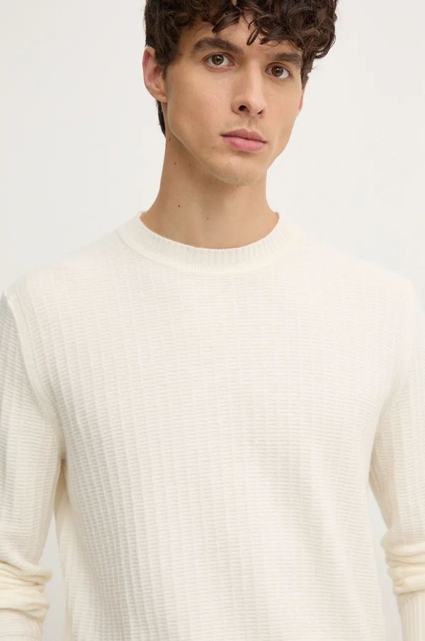 Sisley Pulover s dodatkom vune Sisley za muškarce, boja: bež, lagani, 106WS103Y