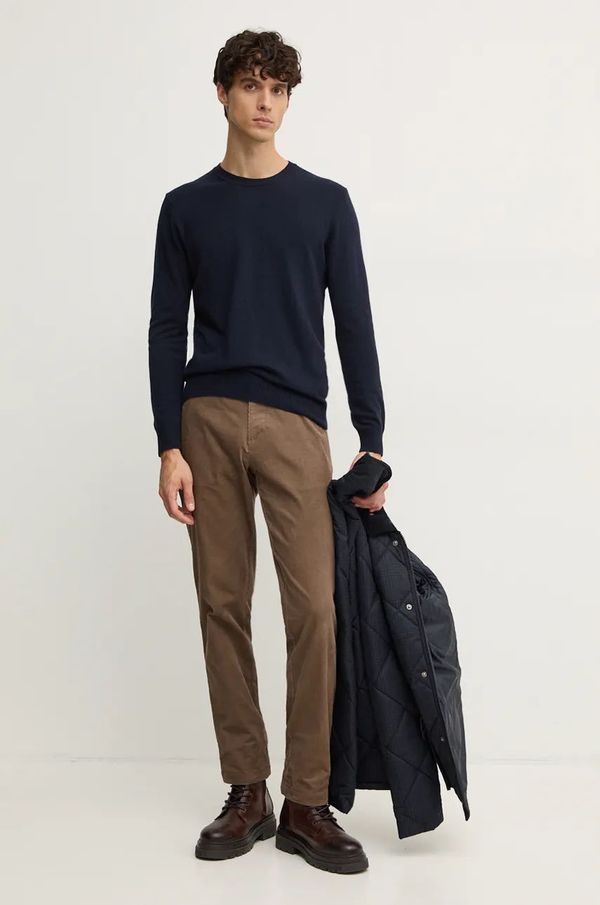 Sisley Pulover s dodatkom vune Sisley za muškarce, boja: tamno plava, lagani, 102HS1B17