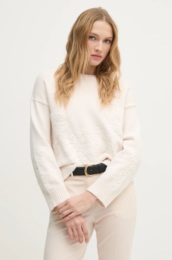 Sisley Pulover s dodatkom vune Sisley za žene, boja: bež, 16MHM105M