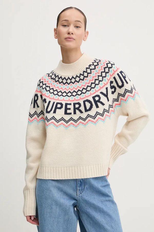 Superdry Pulover s dodatkom vune Superdry za žene, boja: bež, W6110555A-B9Q