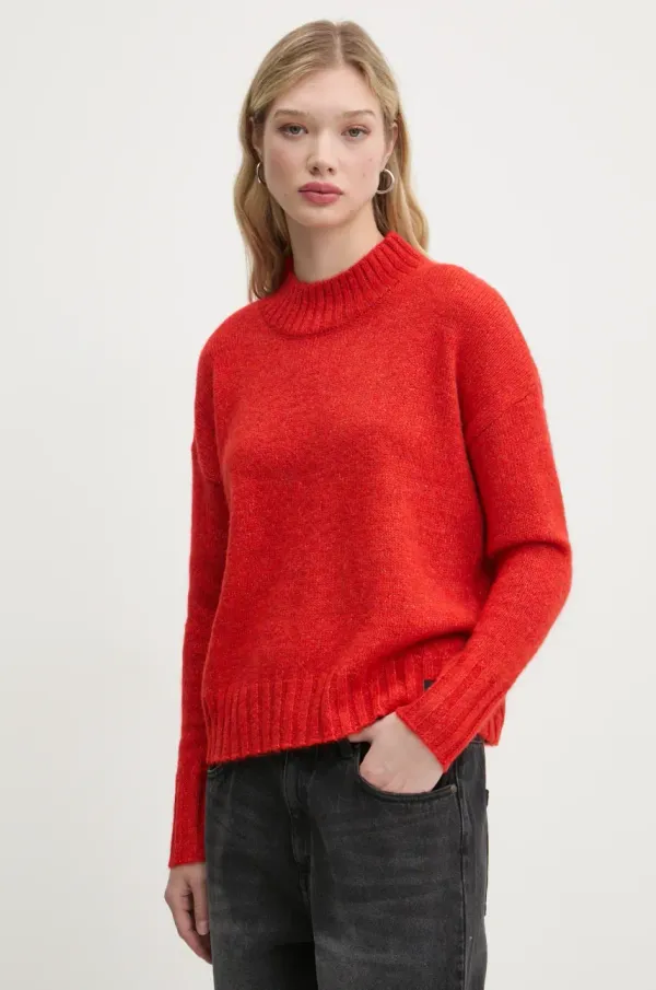 Superdry Pulover s dodatkom vune Superdry za žene, boja: narančasta, lagani, s poludolčevitom, W6110551A-1KC