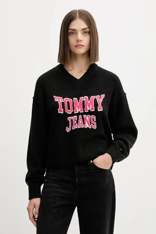 Tommy Jeans Pulover s dodatkom vune Tommy Jeans