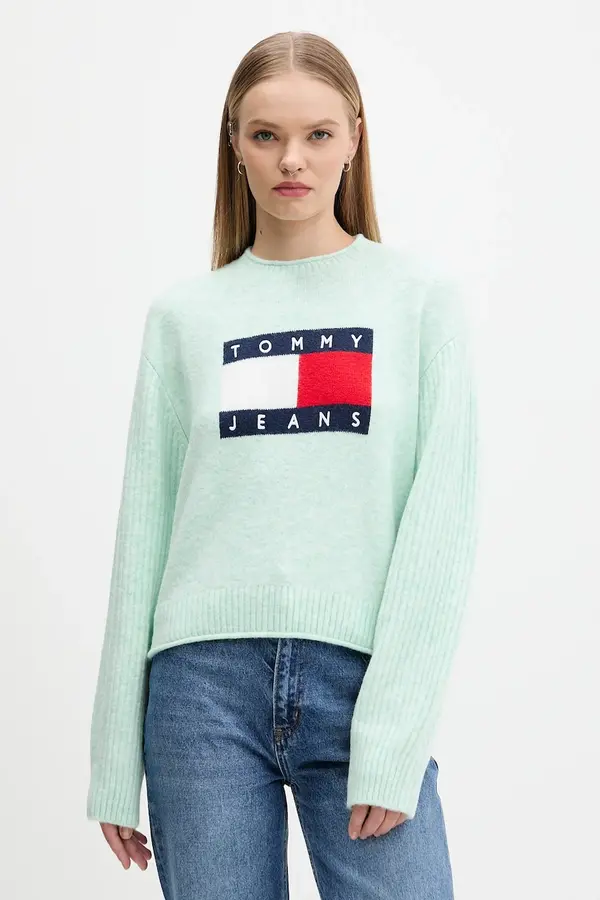 Tommy Jeans Pulover s dodatkom vune Tommy Jeans