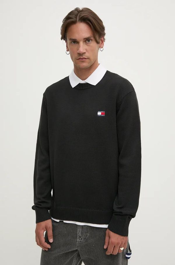 Tommy Jeans Pulover s dodatkom vune Tommy Jeans za muškarce, boja: crna, DM0DM20706