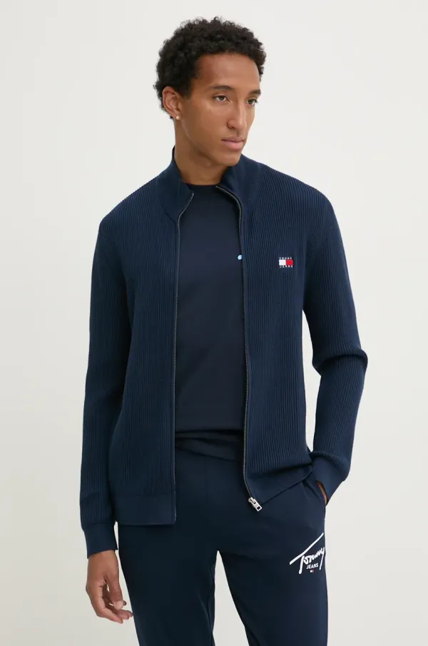 Tommy Jeans Pulover s dodatkom vune Tommy Jeans za muškarce, boja: tamno plava, DM0DM19435