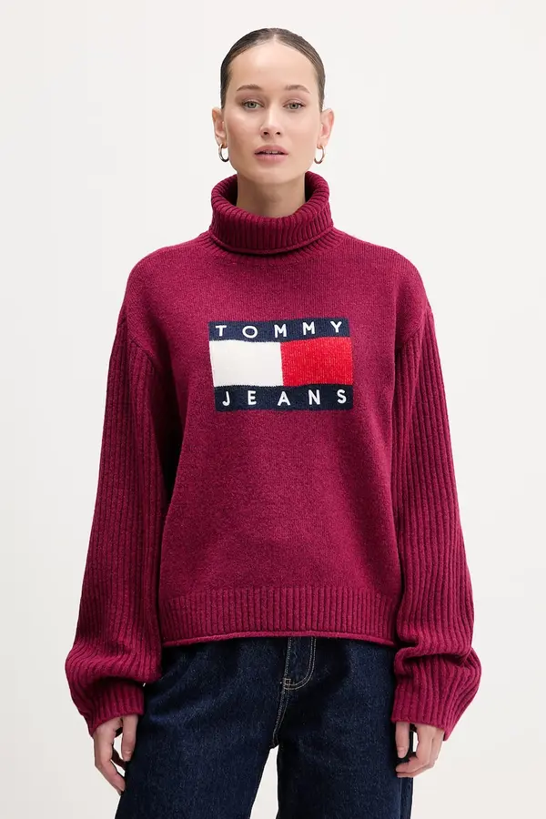 Tommy Jeans Pulover s dodatkom vune Tommy Jeans