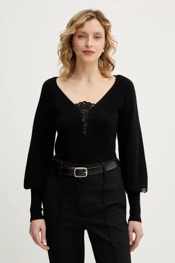 Twinset Pulover s dodatkom vune Twinset