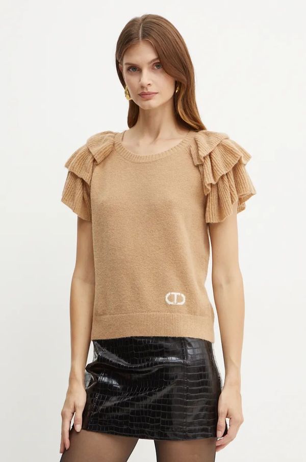 Twinset Pulover s dodatkom vune Twinset za žene, boja: bež, 242TP3372