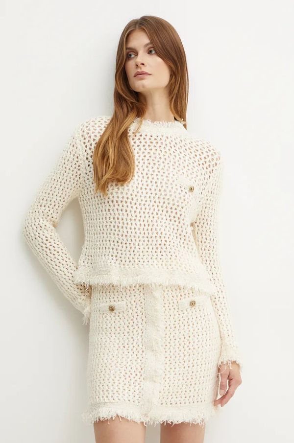 Twinset Pulover s dodatkom vune Twinset za žene, boja: bež, 242TP3770