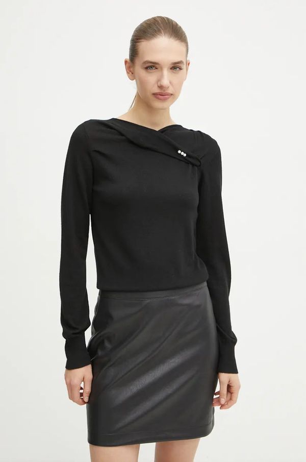 Twinset Pulover s dodatkom vune Twinset za žene, boja: crna, lagani, 242LL3ECC