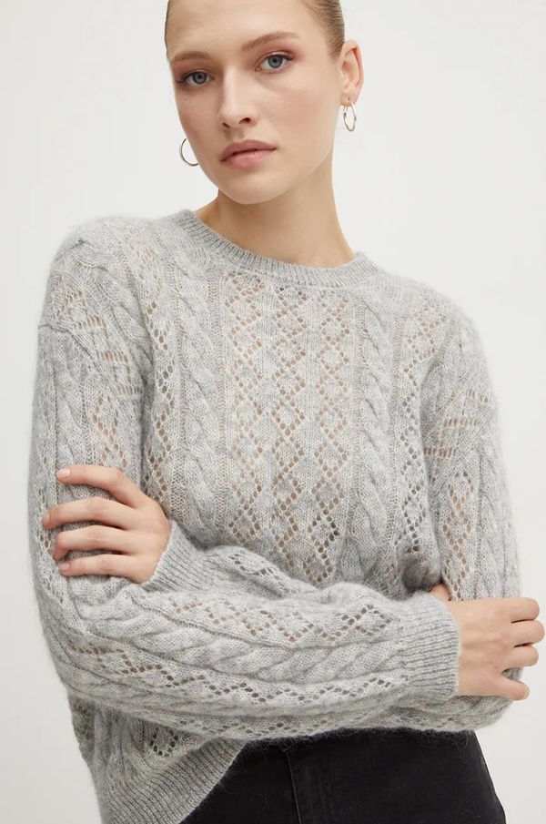 Twinset Pulover s dodatkom vune Twinset za žene, boja: siva, 242TP3691